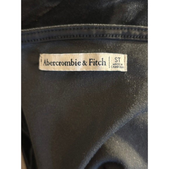 Y2K Abercrombie Black Velvet New Years NYE Cocktail Dress Long Sleeve Sz S Tall - Picture 2 of 6